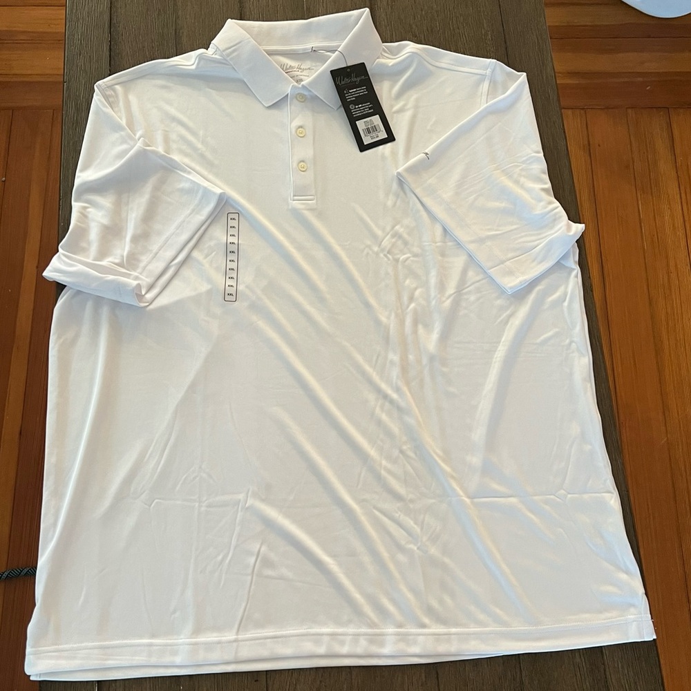 3/$35 ⛳️ Walter Hagen Crisp White Polo DriFit ultraviolet protection XXL